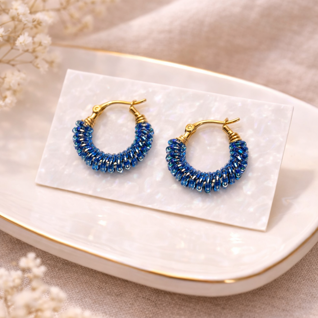 Alambradas Blue Hoop Earrings
